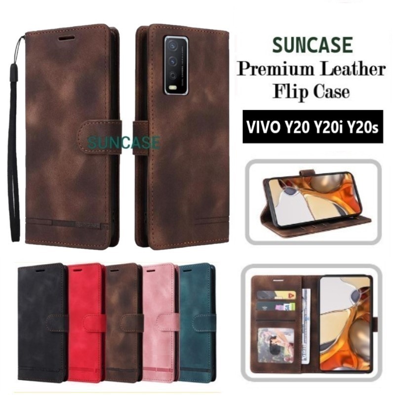 Casing hp VIVO Y20 Y20i Y20S model flip dompet softcase premium ada tali