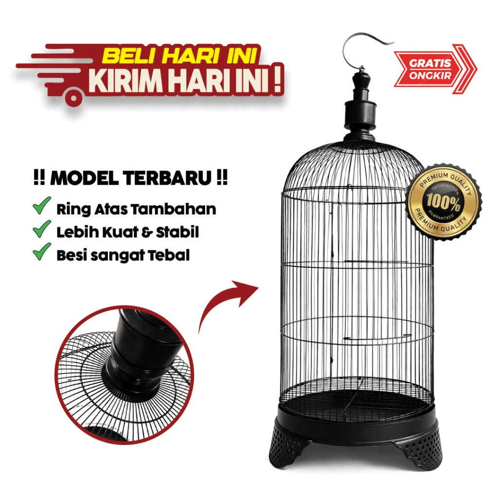 Sangkar Burung Lovebird Kandang Burung Parkit Kenari Kapsul Besi Oval