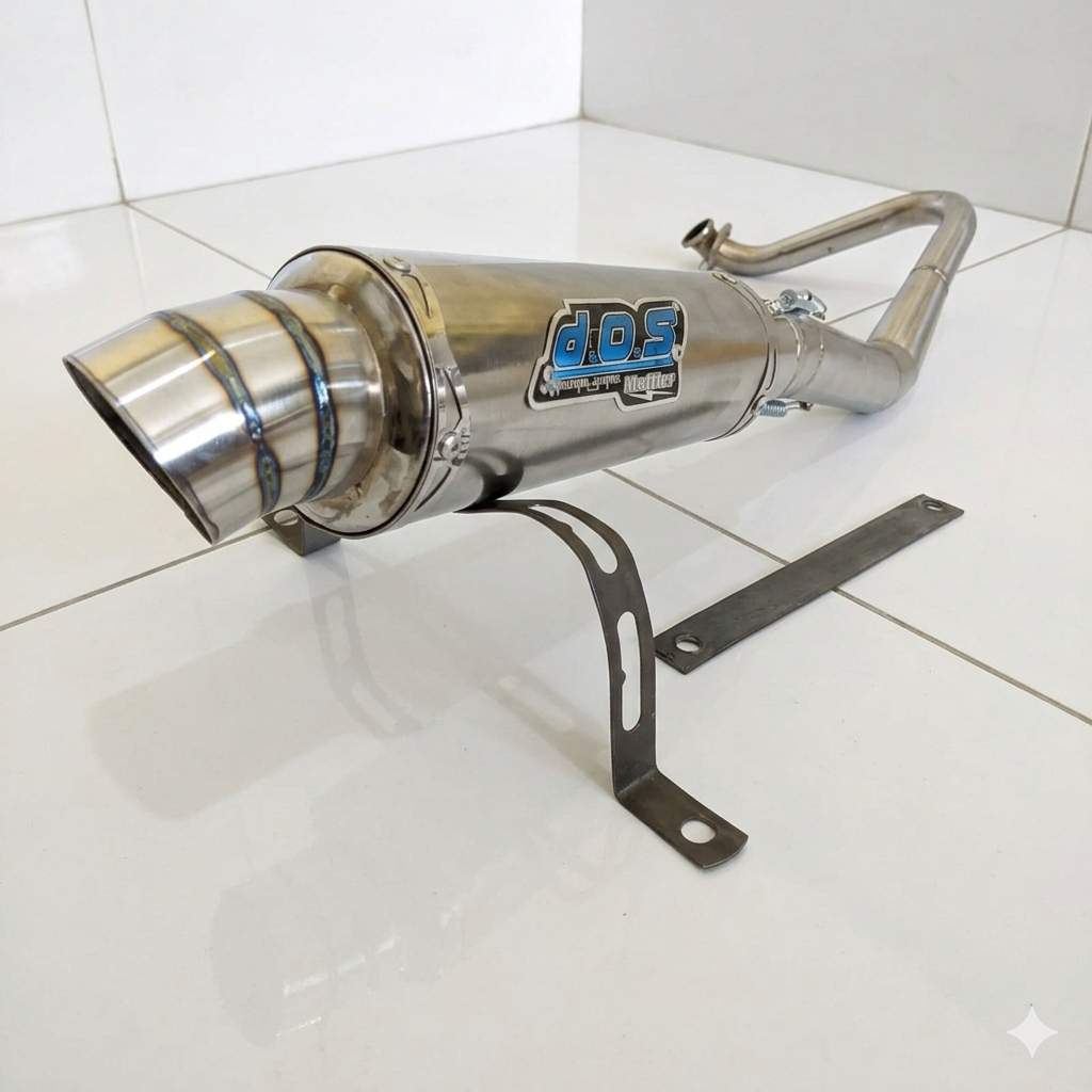 Knalpot Racing DOS beat scoopie genio spacy vario pcx nouvo mio fino gear xride fazzio filano nmax a