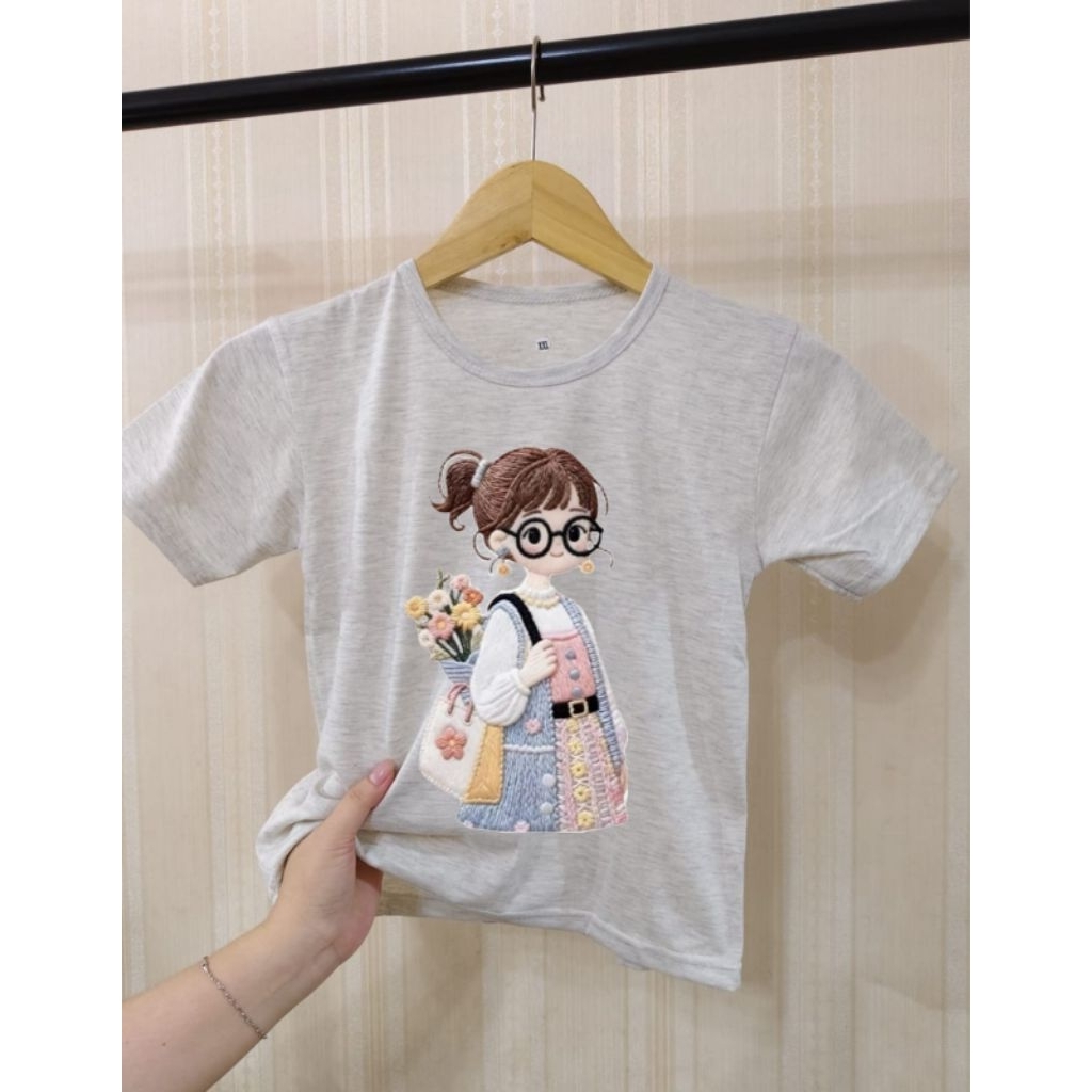 Baju kaos anak perempuan 3-12tahun gambar cantik