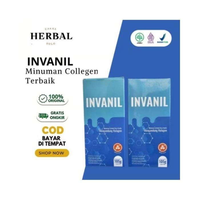 Invanil Minuman Kolagen Terbaik 105g, Jamu Halal, Mengandung Kolagen