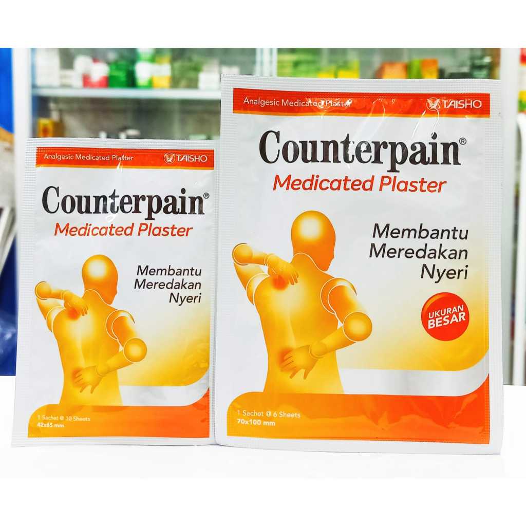 COUNTERPAIN (MEDICATED PLASTER UKURAN BIASA DAN BESAR ECERAN @1 SACHET) - MEMBANTU MEREDAKAN NYERI