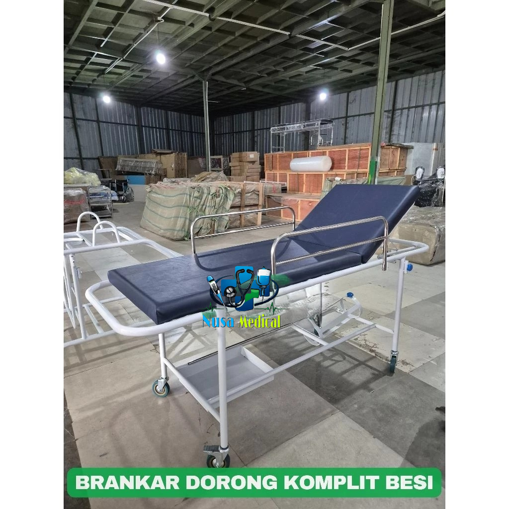 Brankar IGD Dorong Besi Komplit | Brankar Dorong IGD UGD besi | Brankar Komplit Besi | Brankar Doron