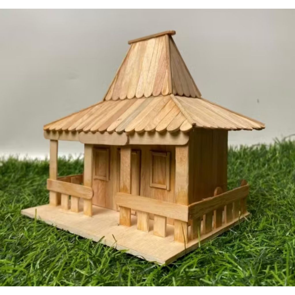 miniatur rumah adat joglo stik es krim