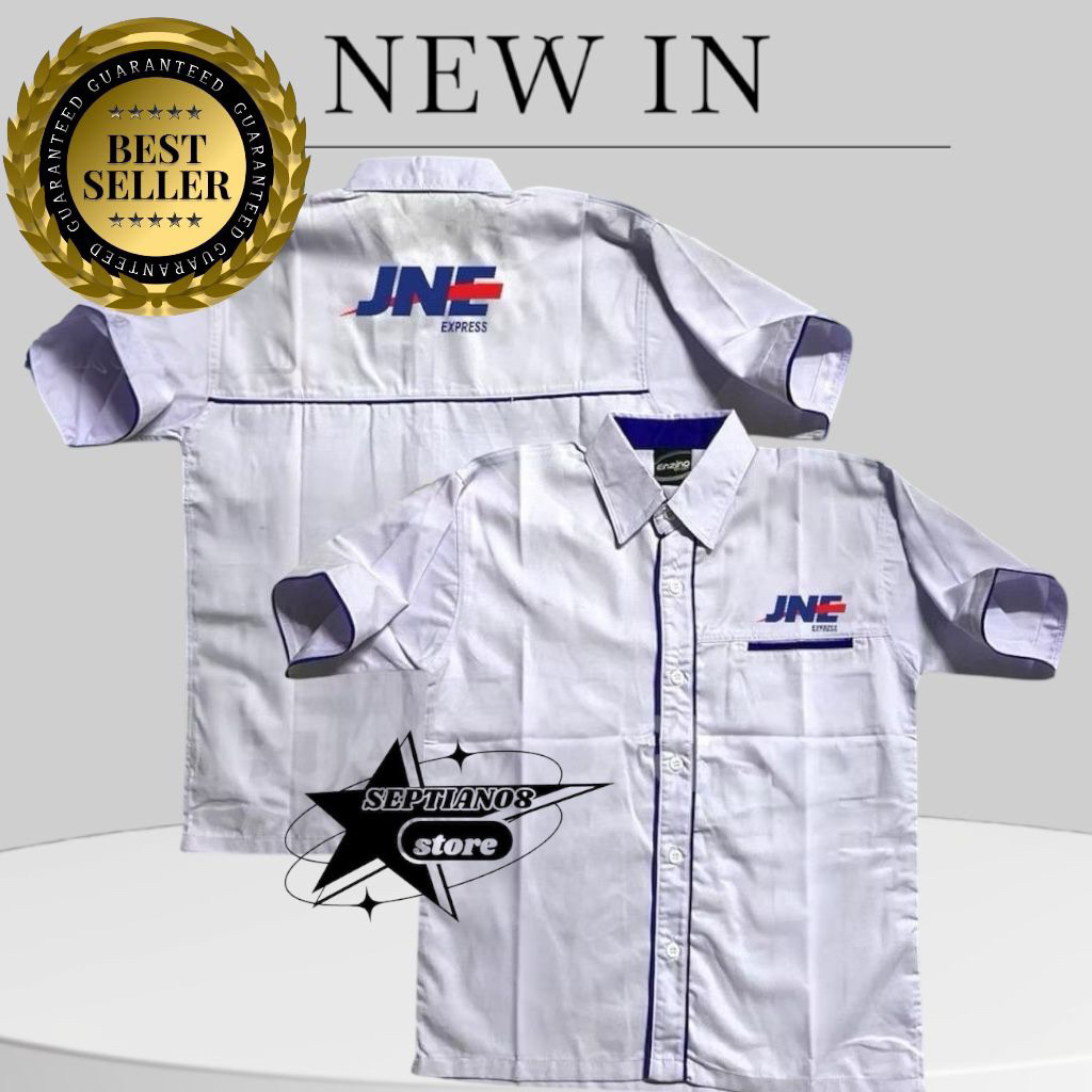 kemeja seragam JNE terbaru lengan pendek full bordir