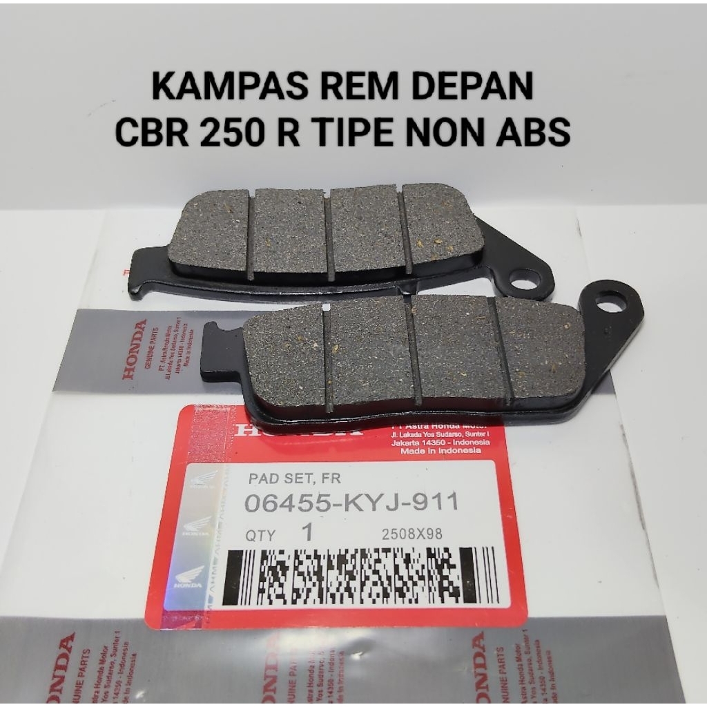 Kampas Rem Depan CBR 250r Thailand non ABS PNP CBR 250 thailand lampu dua
