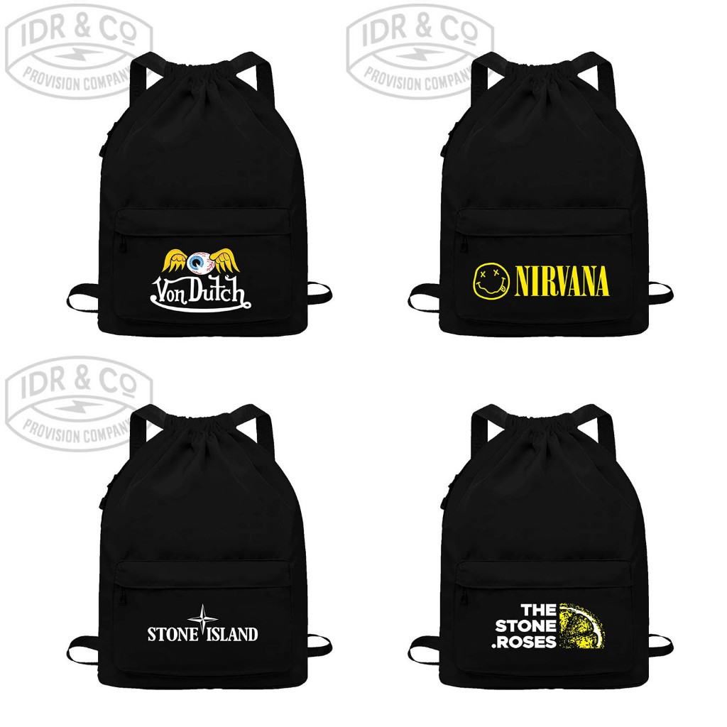 Tas Serut Gendong Kantong Cargo - Drawstring Bag Distro - Tas Olahraga Pria/Wanita