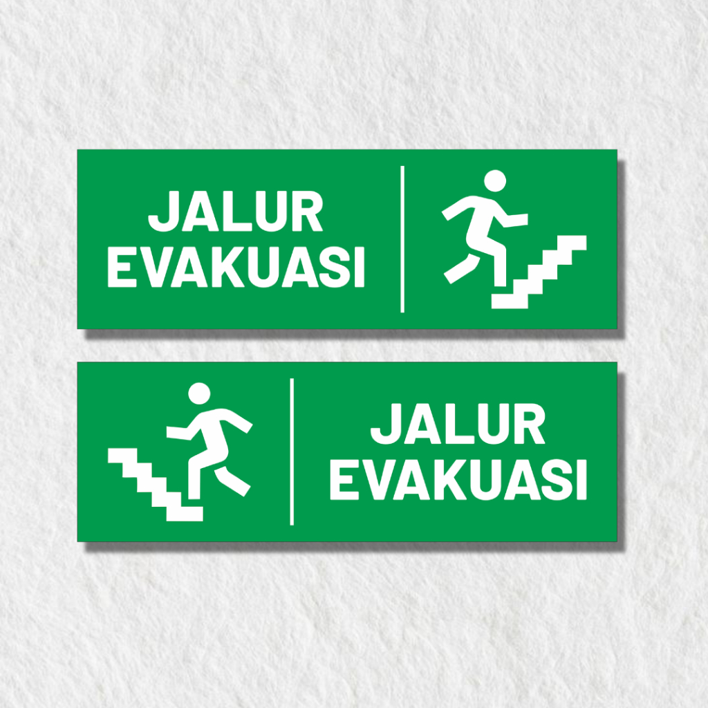 Jalur Evakuasi Naik Tangga Akrilik / Papan Tanda Jalur Evakuasi Naik Tangga Parkir Akrilik / Signboa