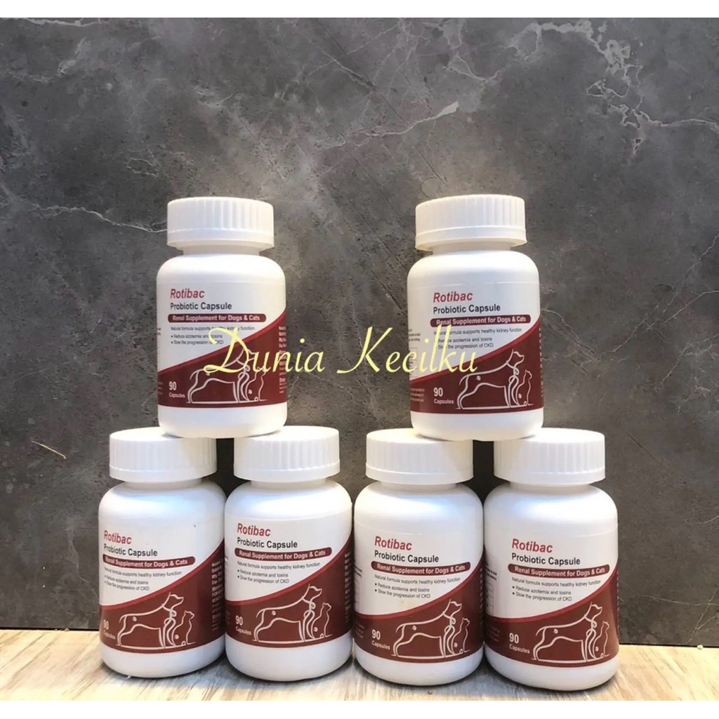 Rotibac Suplemen Ginjal / Renal / Kidney Support - Probiotic Kapsul Untuk Anjing Kucing (1 Botol 90 