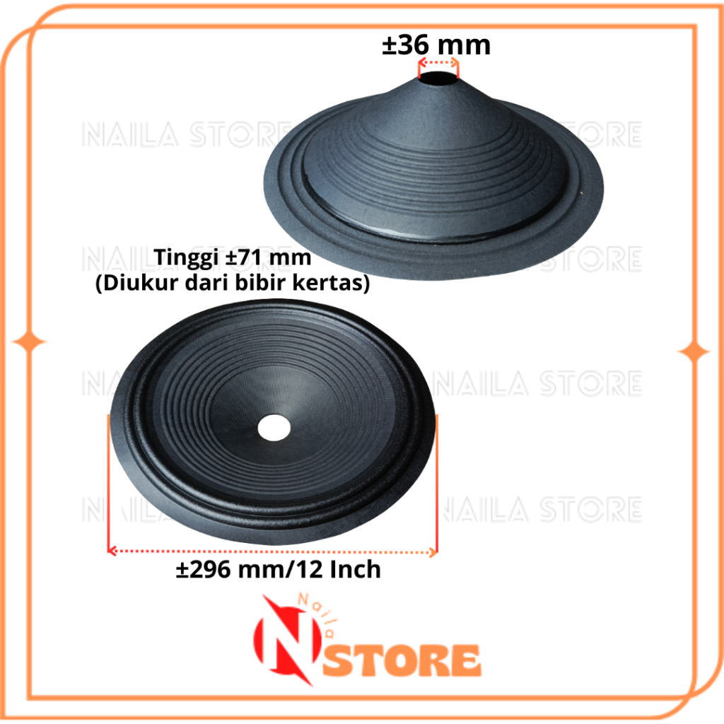 Daun Kertas Speaker 12Inchi Woofer Daun Spiker 12 In Subwoofer Kertas Speker 12 Inch Fullrange