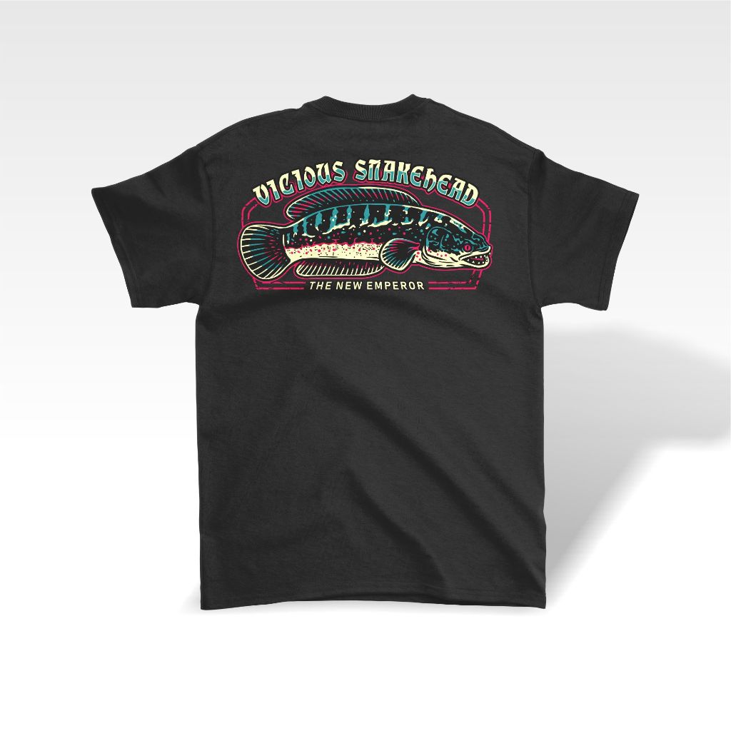KAOS VICIOUS SNAKEHEAD BAITWELL PENDEK KATUN REGULAR | KAOS MANCING | COTTON COMBAD | KAOS COTTON | 