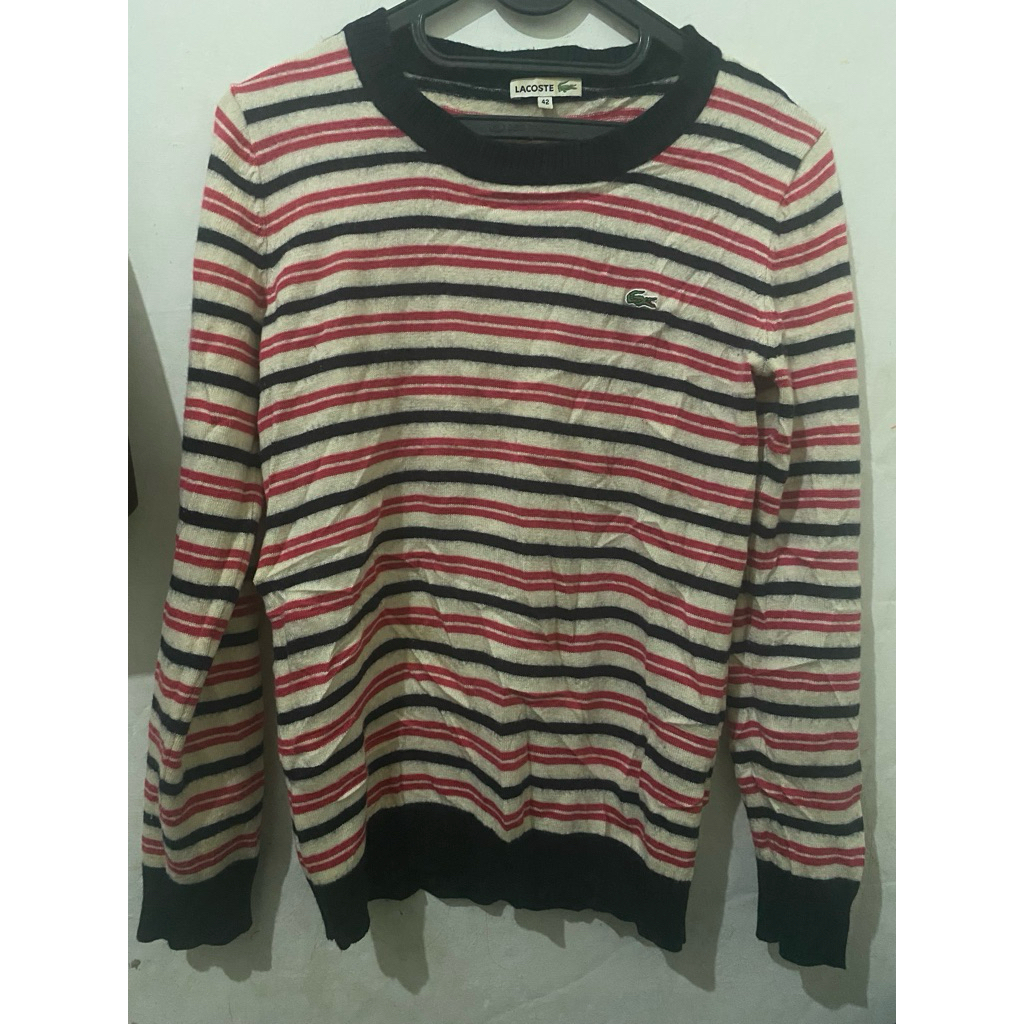 lacoste knit stripe