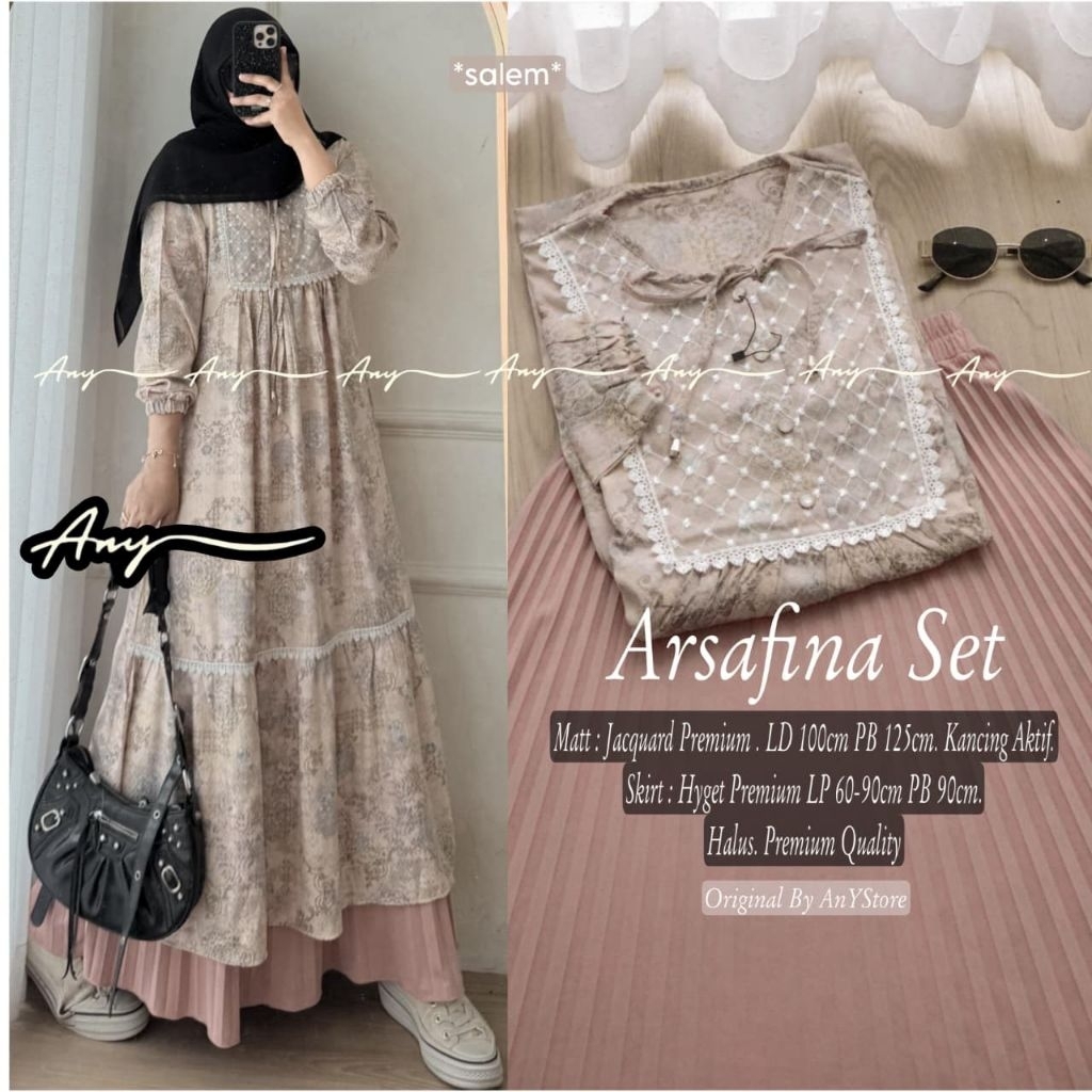 arsafina  gracia set (atasan+rok) ori by AnY -  saqila jumbo set by kayla