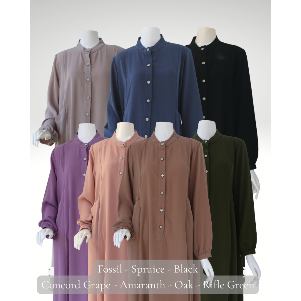 Khadijah Indonesia - Gamis Button Basic | Beliya | Best Seller