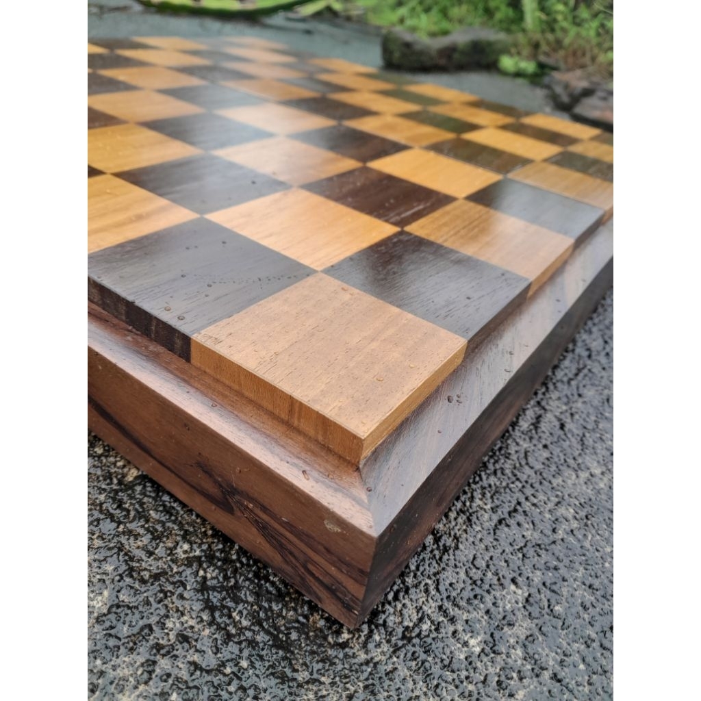 papan catur kayu custom nasional kombinasi kayu jati dan sonokeling