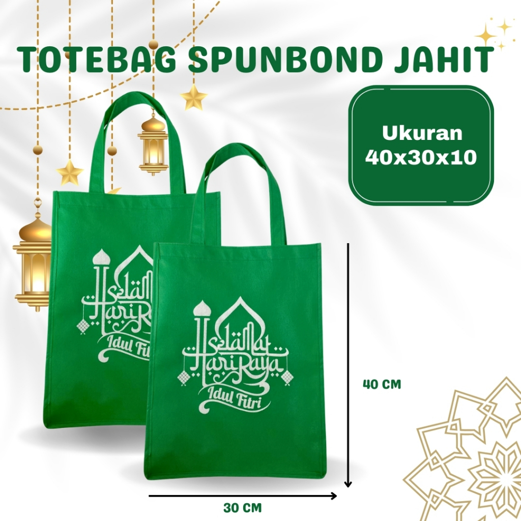TOTEBAG SPUNBOND FULL JAHIT -  Ukuran 40×30×10