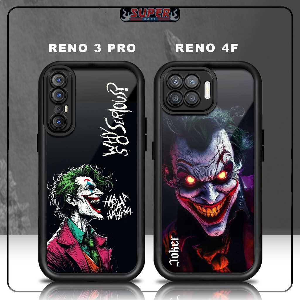 Case Hp For SoftCase Hp For Black Glass Premium OPPO RENO 3 PRO RENO 4F Design JOKER