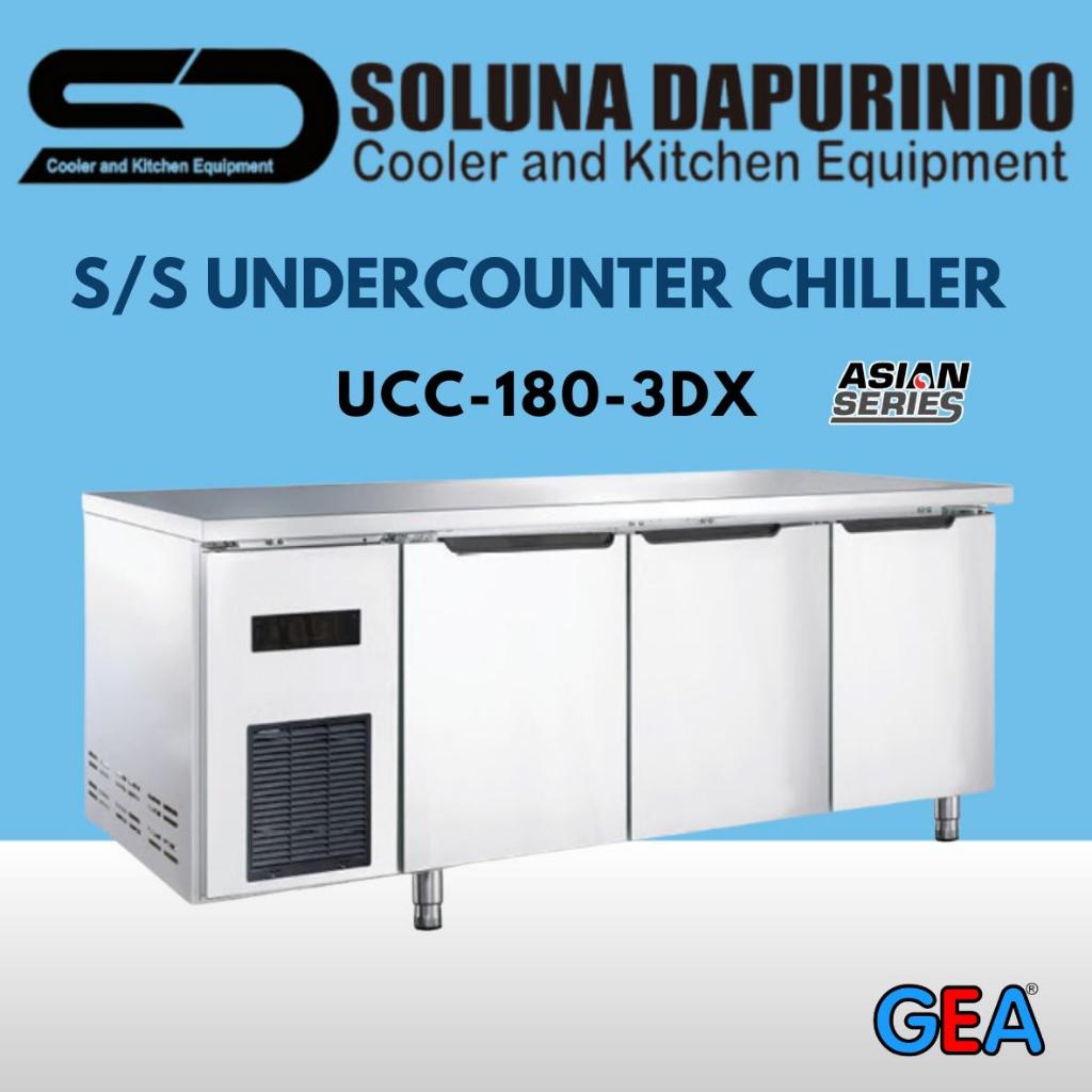 GEA UCC-180-3D Undercounter Chiller Stainless Kulkas 400L 3 Pintu