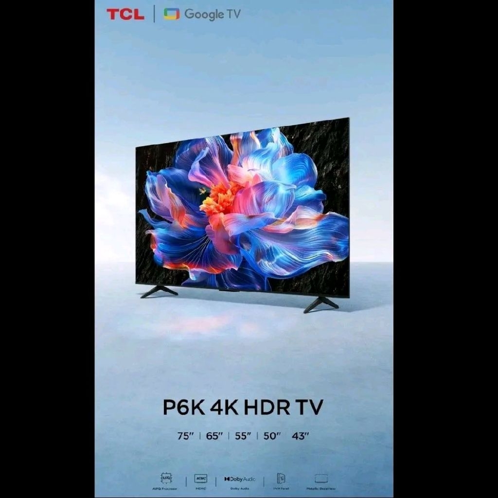 LED UHD Google TV 43" TCL 43P6K | 43 P6K smart HDR10+ 4K inch in assistant smart