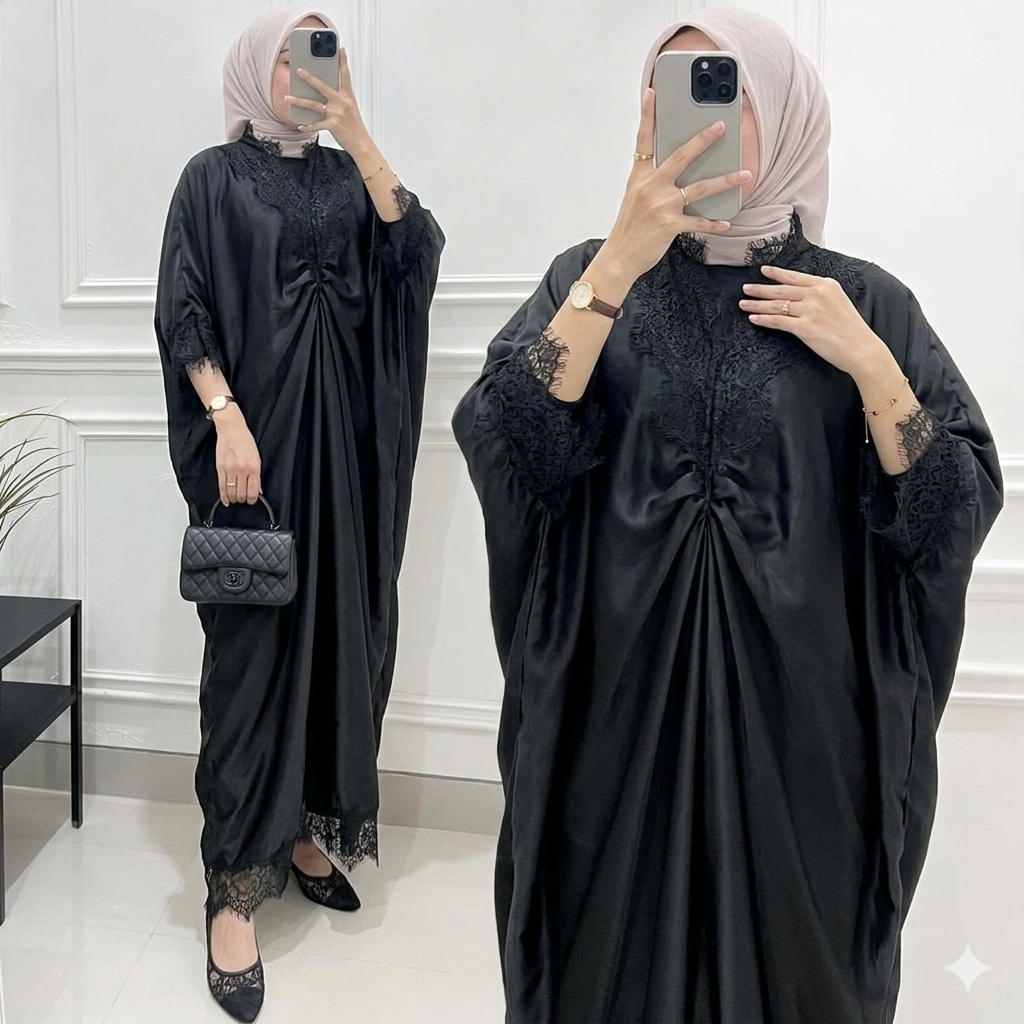 Terbaru Gamis Kaftan Satin Silk Premium Polos Remaja Lebaran Natal Imlek Murah KAFTAN POLOS WANITA S