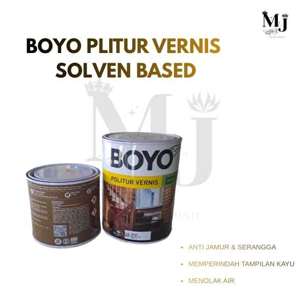 BOYO Politurn Vernis Solvent Based – Pelapis Kayu Tahan Air