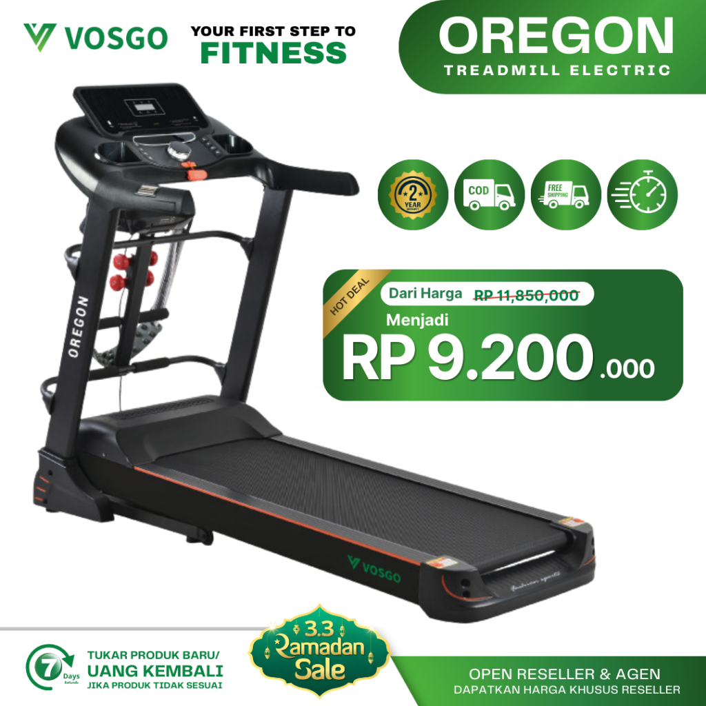 Alat Fitness Treadmill Elektrik Vosgo Oregon