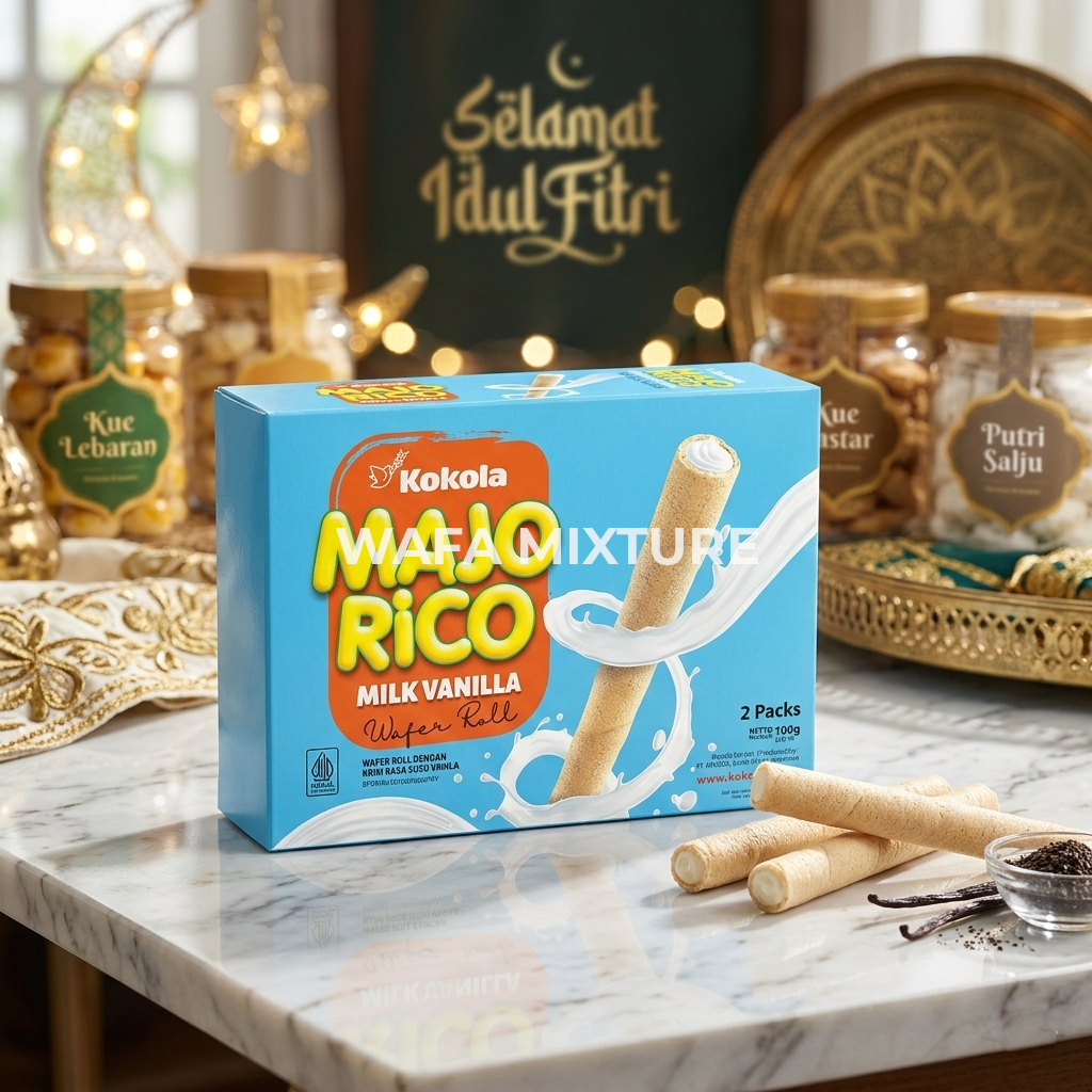 Majorico Wafer Roll 100G Vanilla / 24 box cocok u/ bingkisan, hajatan, acara, nikahan, hampers, parc