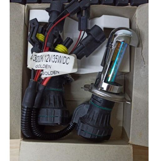 Lampu HIDB 35W H4-3 3000K – HID Xenon Kuning Gold Hi/Lo Tembus Hujan
