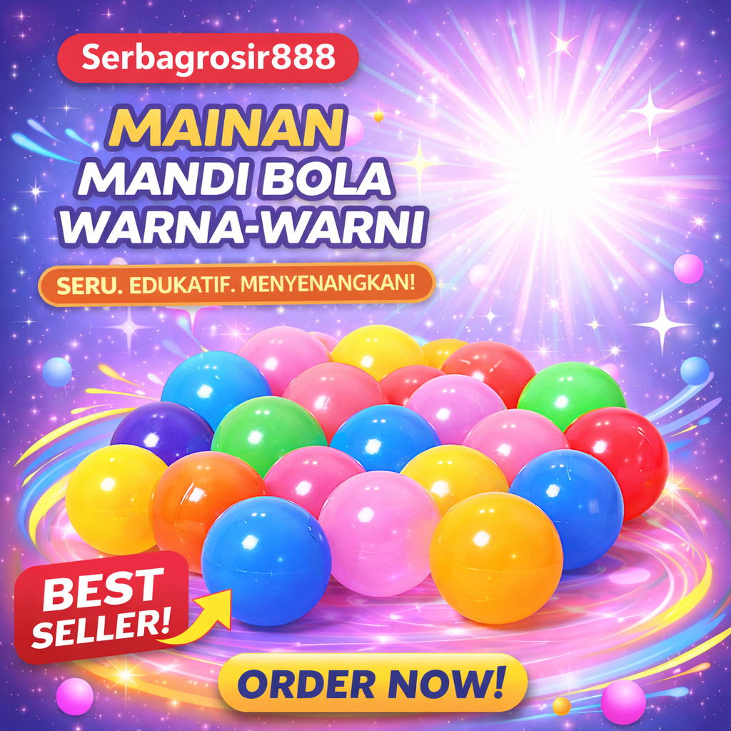 AQUATIC MANDI BOLA  Mandi Bola Warna Warni isi 25 pcs - MANDI BOLA WARNA WARNI CERAH AQUATIC