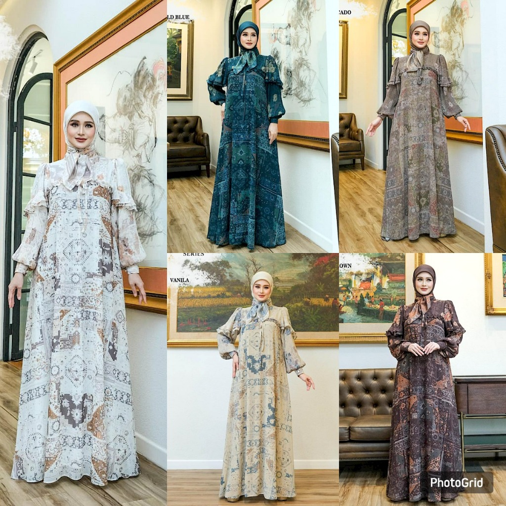 ORIGINAL Gamis Syari EGYPT VOL 2  Syar'i Scarf Set by AGOEST HANGGONO OMEIRO -  Terbaru mewah lebara