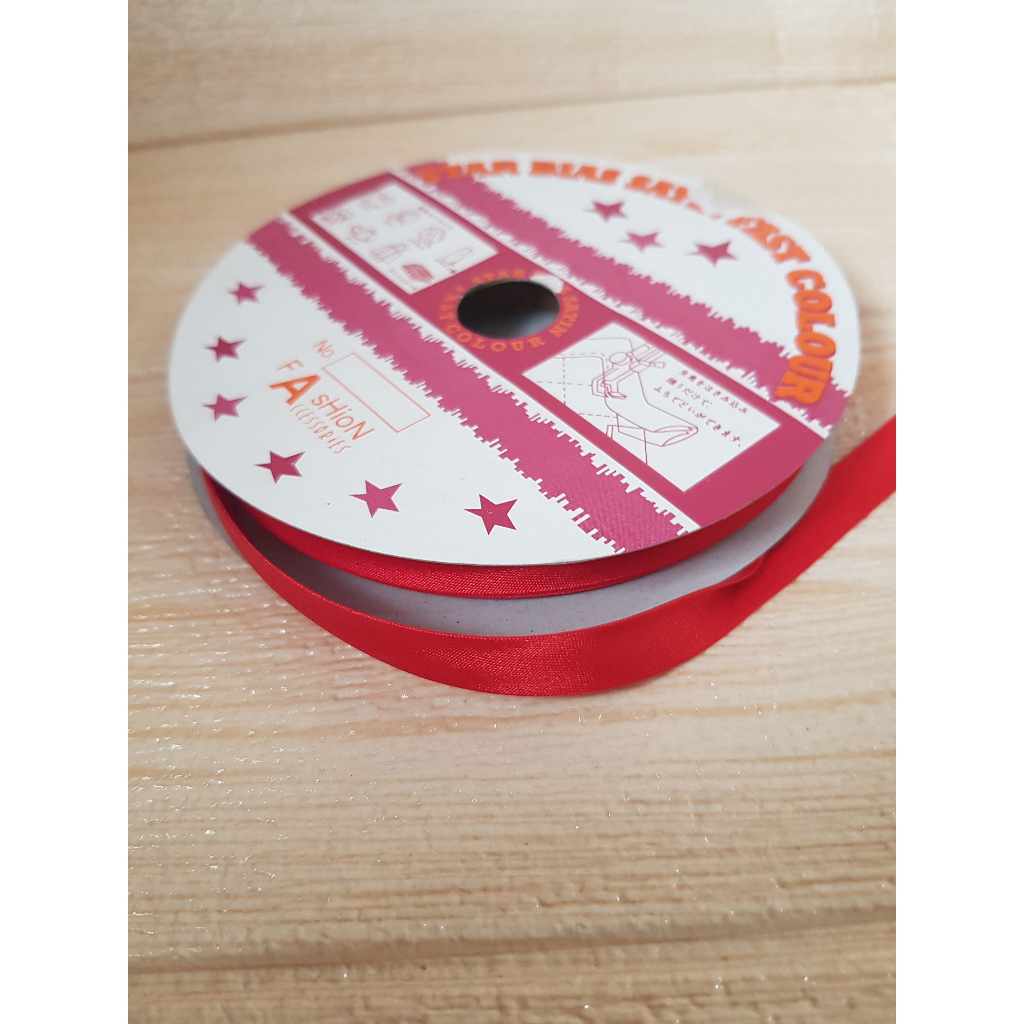 Pita Bisban Polos Satin Isi +- 36 Yard / Satin Bias Tape Per 1 Roll - ORIGINAL / ASLI