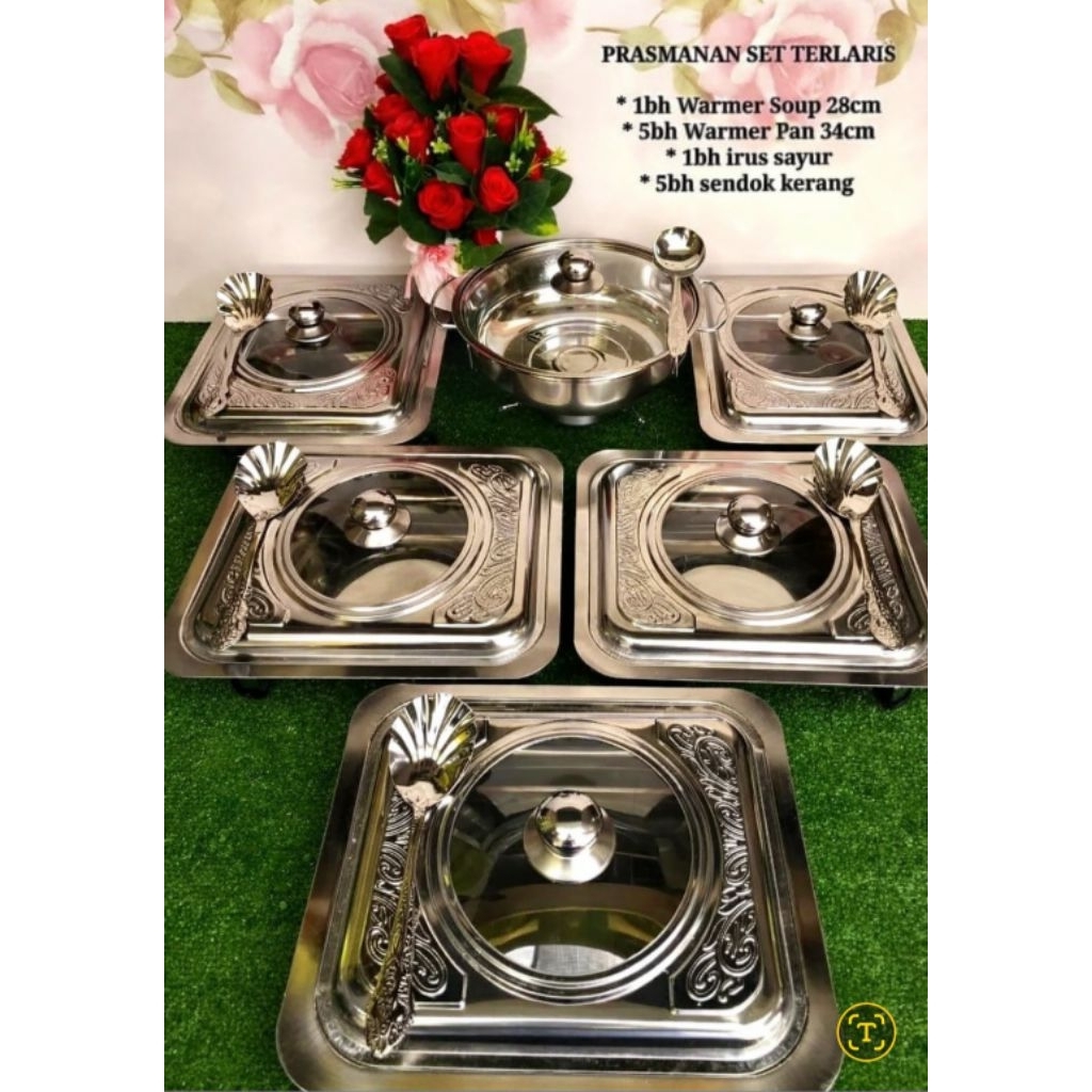 PRASMANAN STAINLESS SET KOMBINASI BATIK 5+1