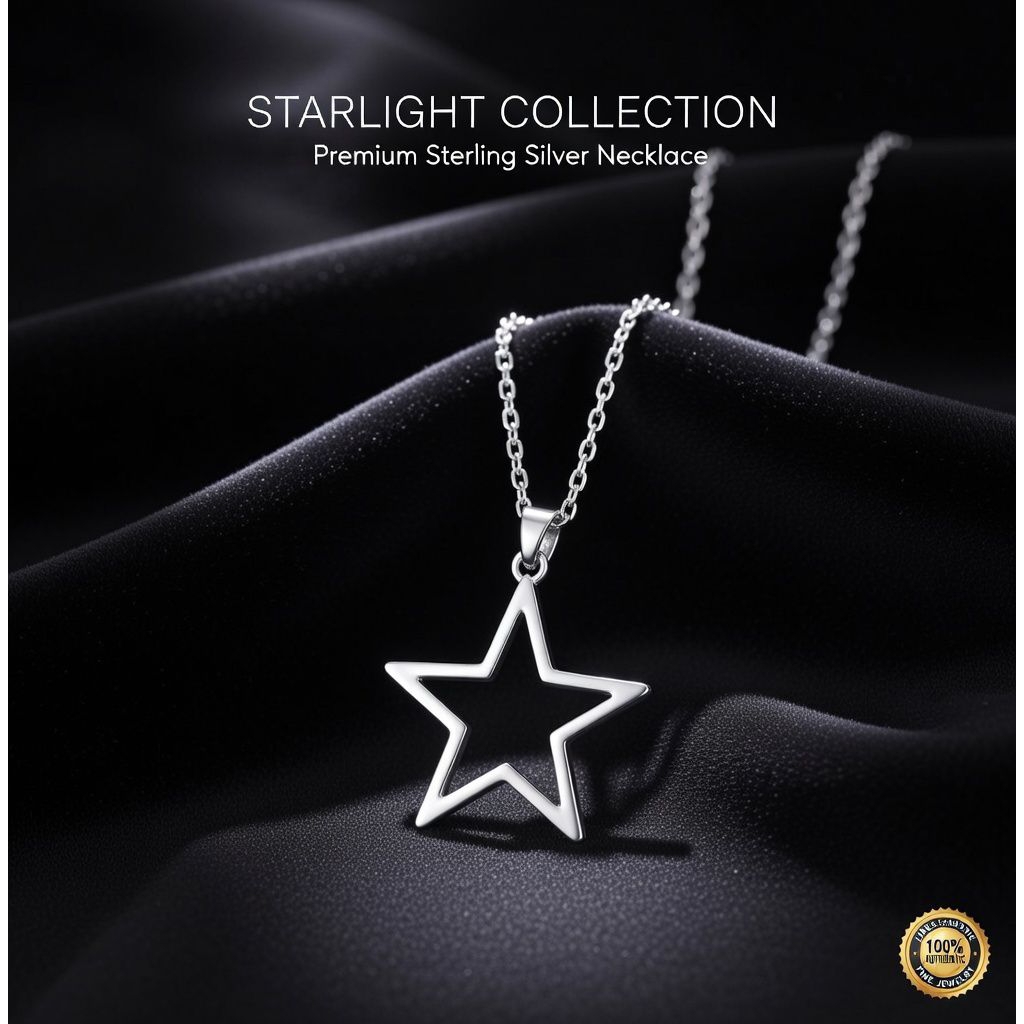 Kalung Titanium Bintang Star Kalung Liontin Bintang Stainless Steel Anti karat Anti Luntur