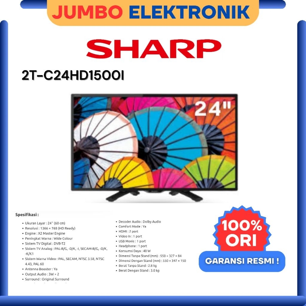 LED TV DIGITAL SHARP  LED TV 24"Inch- 2T-C24DC1I