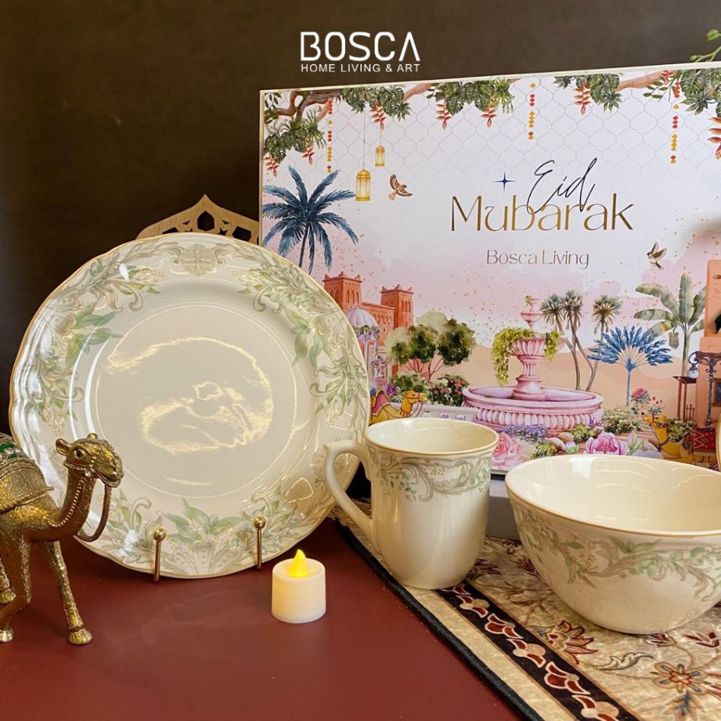 Bosca Living - Rococo Dinnerware Set / Hampers Gift Box Set Piring Gelas Dan Mangkuk Keramik / Set
