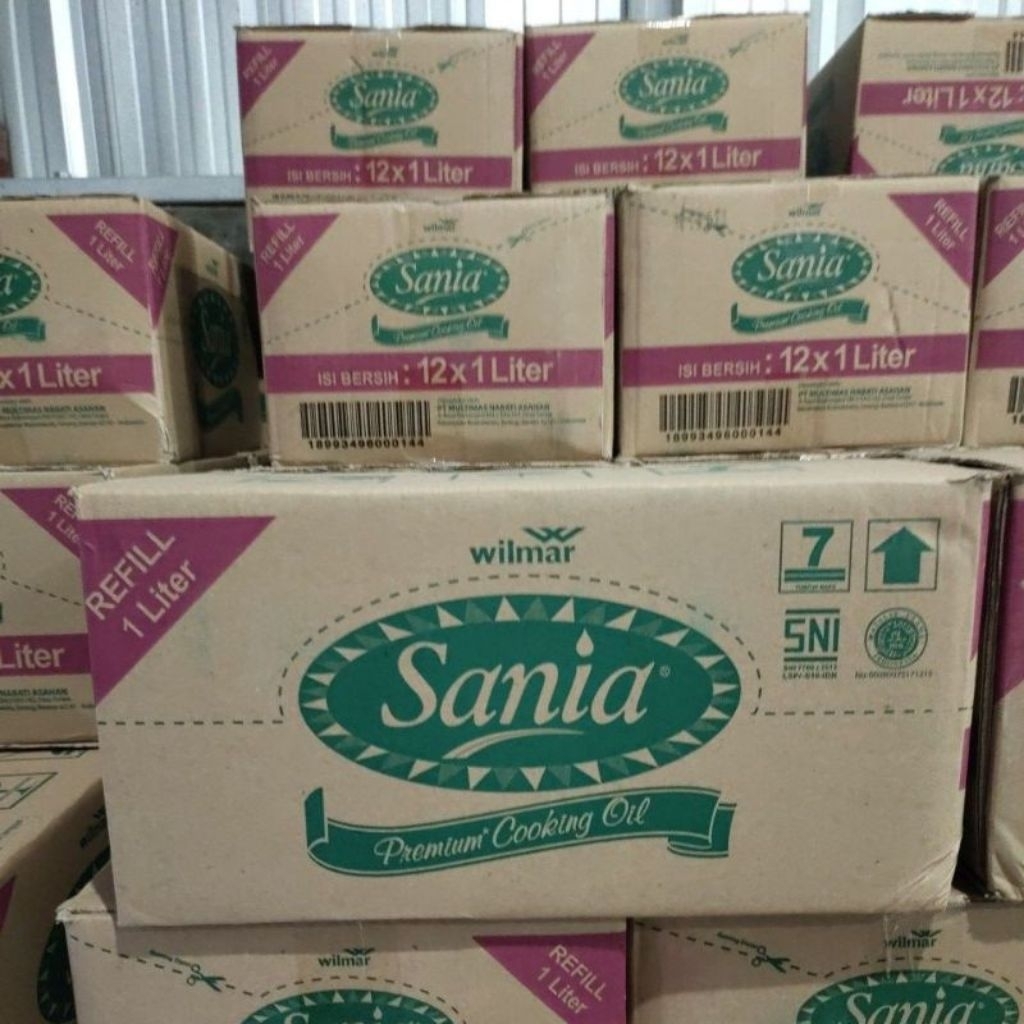 MINYAK GORENG SAWIT SANIA 1 LITER 1 DUS ISI 12 PCS