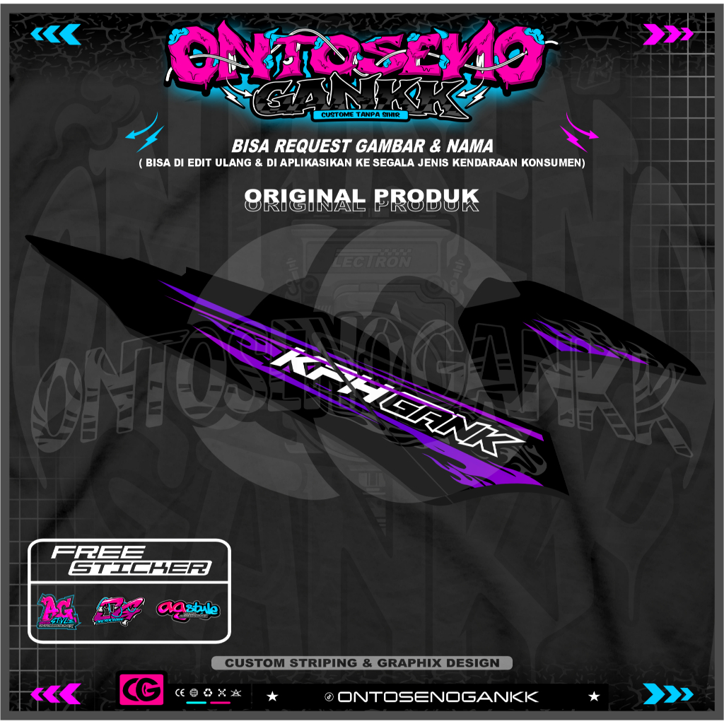 STIKER STRIPING VARIASI SUPRA X 125 / STICKER LIST HONDA SUPRA X 125 KPH GANK motif api