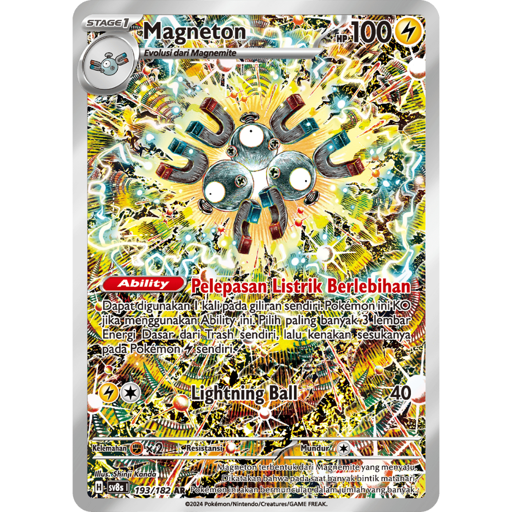 Magneton AR sv8s Kilat Rasi Kartu Pokemon TCG Indonesia