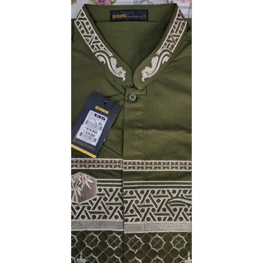Kemeja Koko S 135 100% baru katun halus kancing embos