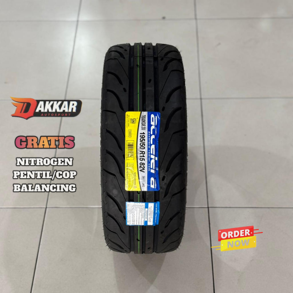 BAN MOBIL ACCELERA 651 SPORT 195/50 R15 TUBELESS BAN SEMISLICK R15 195/50