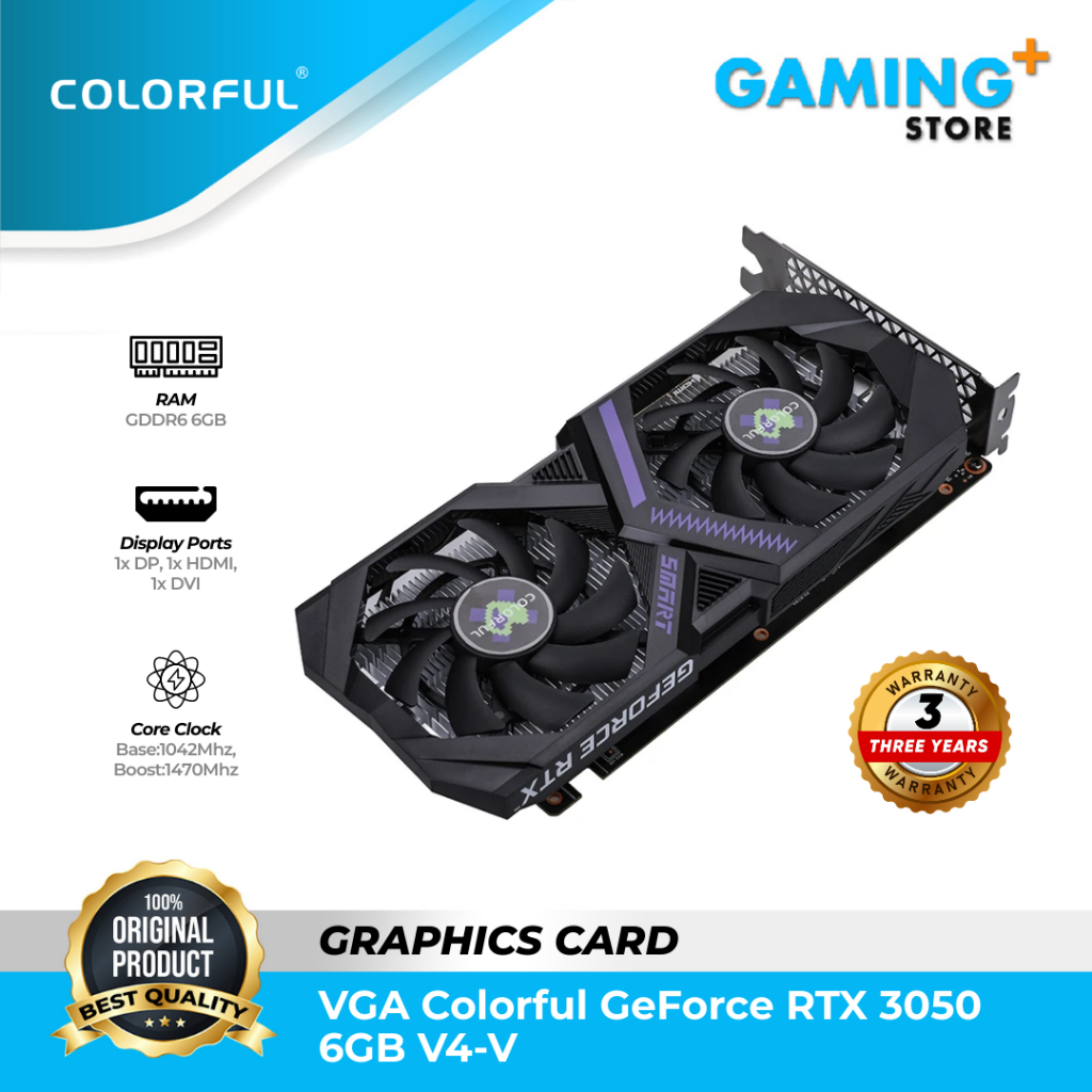 VGA Colorful GeForce RTX 3050 6GB-V GDDR6 - RTX3050 DDR6