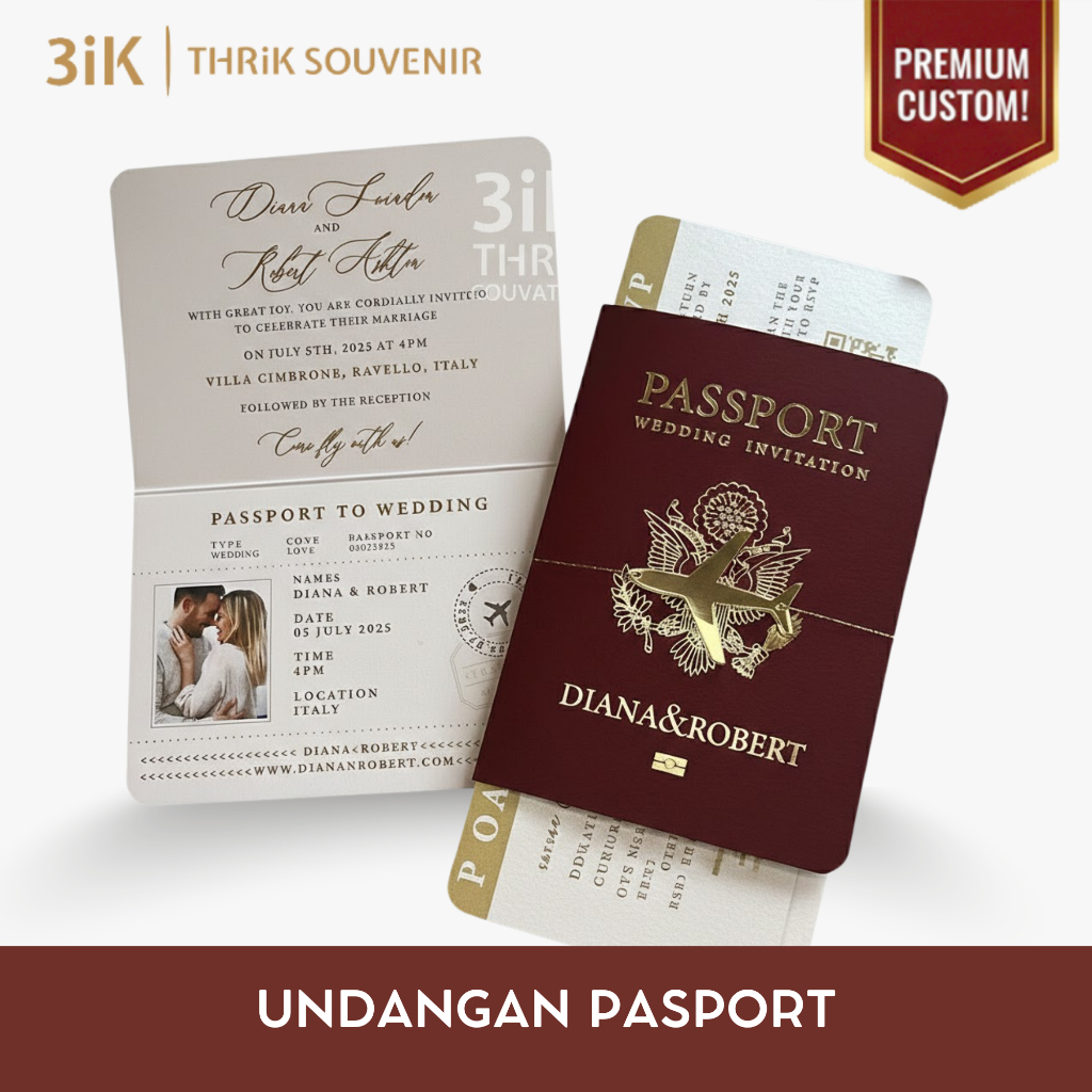 Undangan Pernikahan Paspor Wedding Premium Passport Invitation Unik Estetik Aesthetic