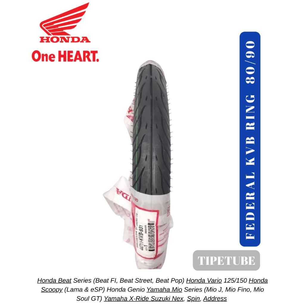 Ban Federal Honda Original 100% + Pentil Tubles Untuk Motor Vario Beat Scoopy Genio dll