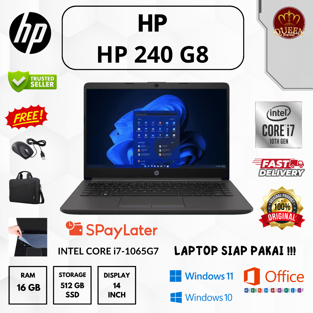 HP 240 G8 | INTEL CORE i7-1065G7 | 16GB RAM | SSD 512GB | 14 INCH