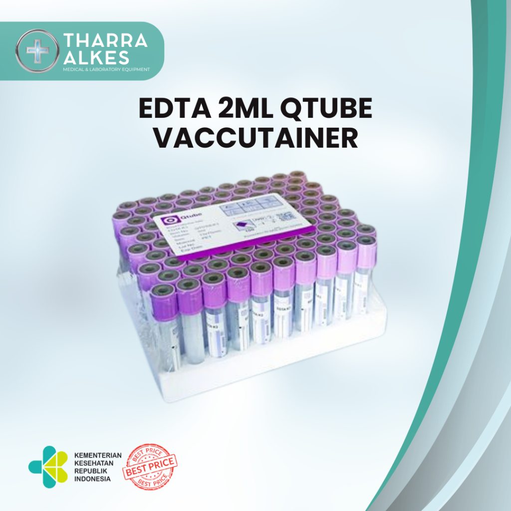 QTUBE VACUTAINER EDTA K3 2ML 100 PCS