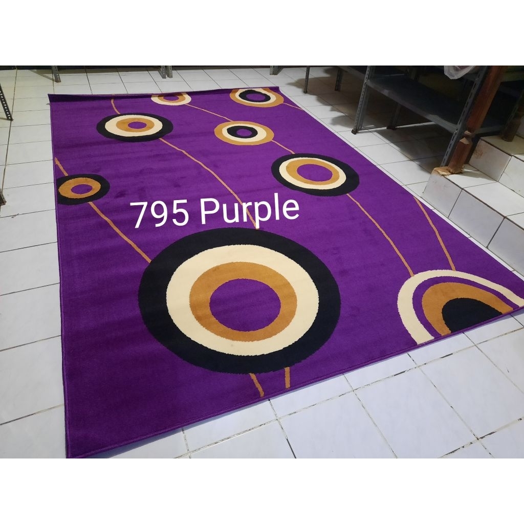 Karpet Permadani Besar Jumbo Ungu Purple Violet Momento Moderno 210x310 cm