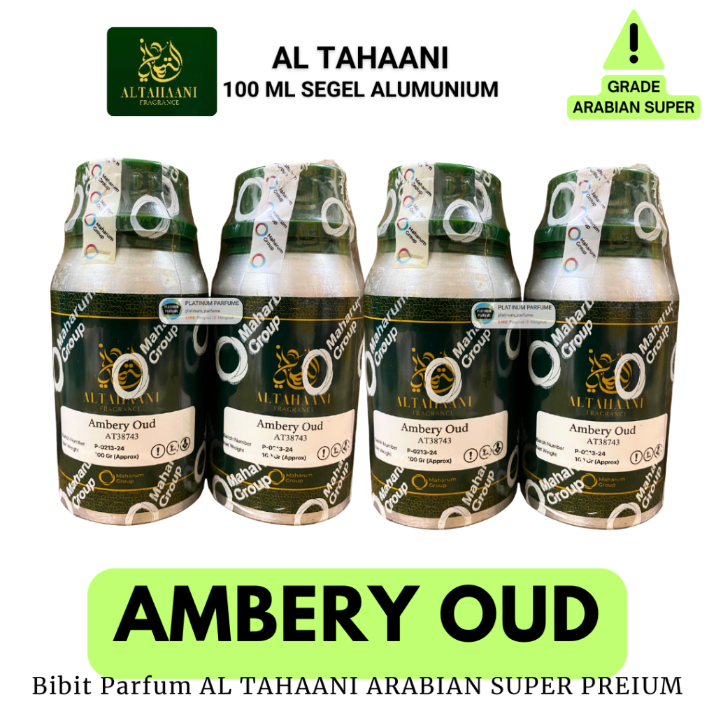 Bibit Parfum AMBERY OUD ( BACCARAT ROUGE + WOOD AMBER + OUD ) 100 ML SEGEL By AL TAHAANI MACBRAME FL