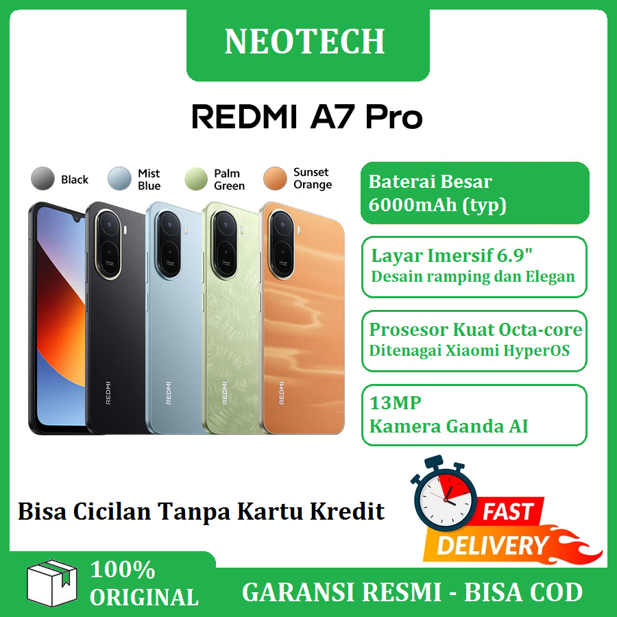 Xiaomi Redmi A7 Pro 4/128GB - Bisa Cicilan Tanpa Kartu Kredit - Garansi Resmi
