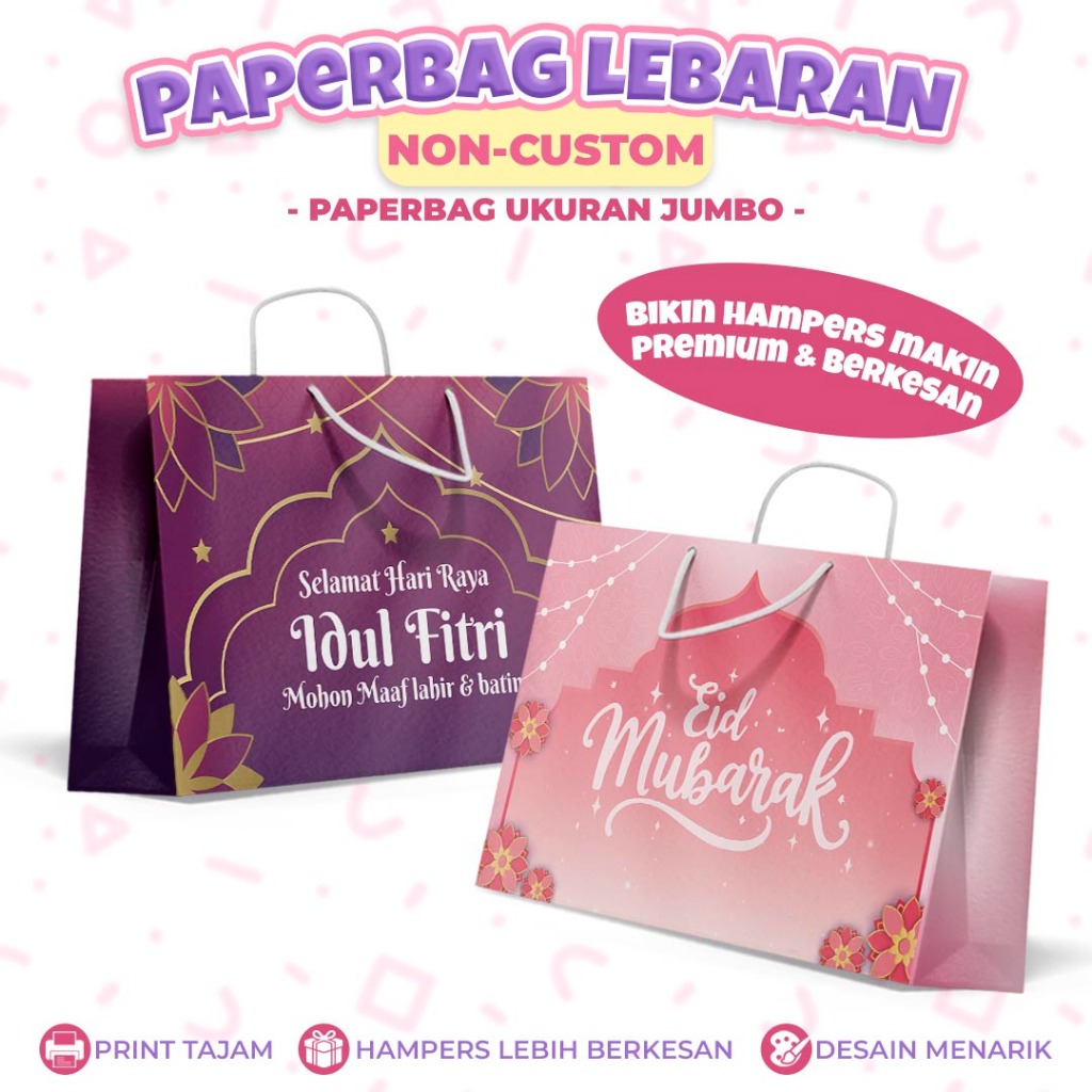 Paper bag Lebaran Jumbo | Tas Kertas Hampers Idul Fitri | Paperbag Parcel Premium | EID / RAMADHAN /