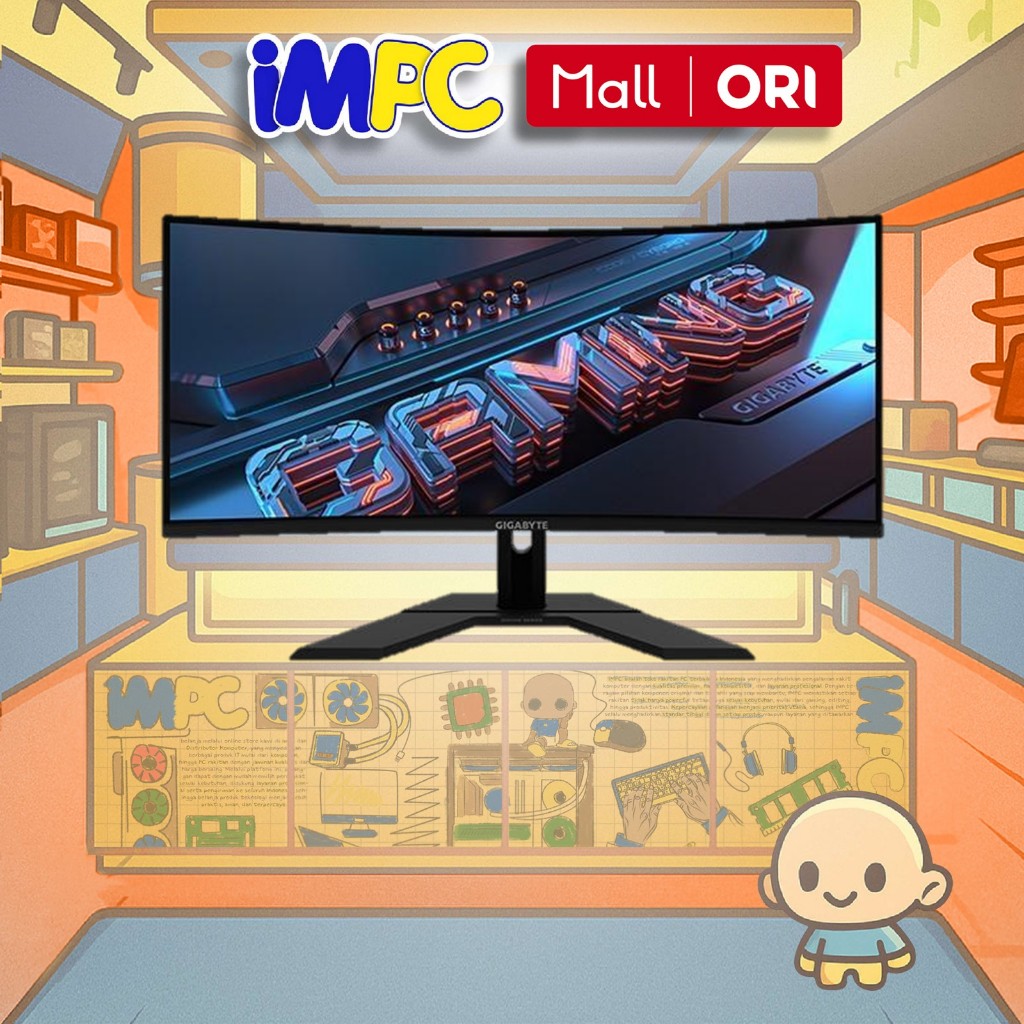 GIGABYTE ULTRAWIDE GAMING MONITOR CURVED 34 INCH G34WQC2 VA 1500R WQHD 2K 1440P 1MS 200HZ HDR400